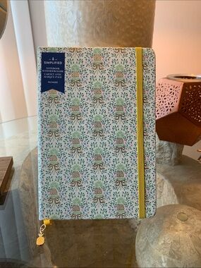 Simplified Floral Pineapple Hardcover Notebook with Bookmark